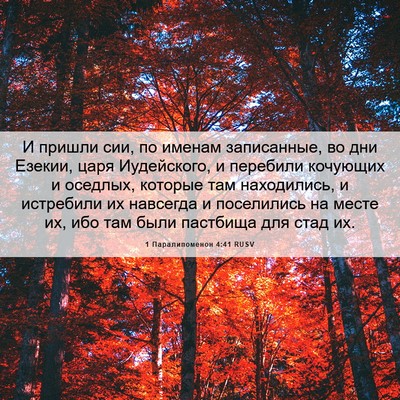 Picture 06 - 1 Паралипоменон 4:41 RUSV - И пришли сии, по именам - Bible Verse Picture