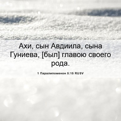 Picture 06 - 1 Паралипоменон 5:15 RUSV - Ахи, сын Авдиила, сына - Bible Verse Picture