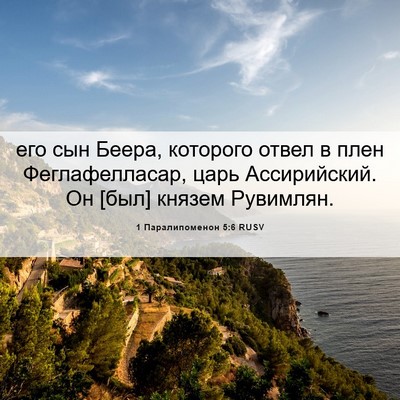 Picture 06 - 1 Паралипоменон 5:6 RUSV - его сын Беера, которого - Bible Verse Picture