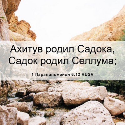 Picture 06 - 1 Паралипоменон 6:12 RUSV - Ахитув родил Садока, Садок - Bible Verse Picture