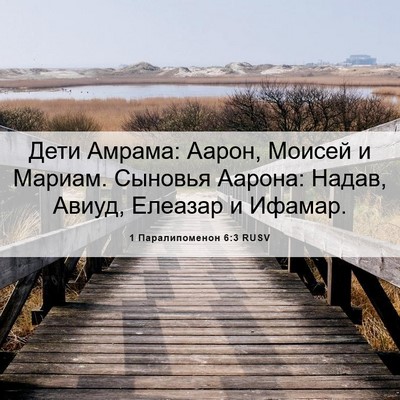 Picture 06 - 1 Паралипоменон 6:3 RUSV - Дети Амрама: Аарон, Моисей - Bible Verse Picture