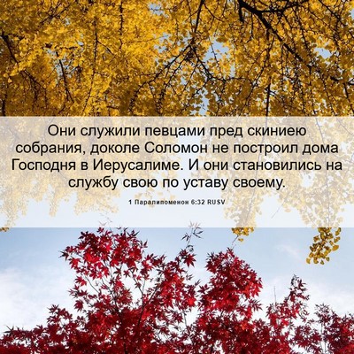 Picture 06 - 1 Паралипоменон 6:32 RUSV - Они служили певцами пред - Bible Verse Picture