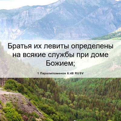 Picture 06 - 1 Паралипоменон 6:48 RUSV - Братья их левиты - Bible Verse Picture