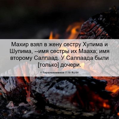 Picture 06 - 1 Паралипоменон 7:15 RUSV - Махир взял в жену сестру - Bible Verse Picture