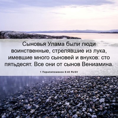Picture 06 - 1 Паралипоменон 8:40 RUSV - Сыновья Улама были люди - Bible Verse Picture