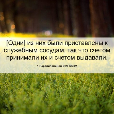 Picture 06 - 1 Паралипоменон 9:28 RUSV - [Одни] из них были - Bible Verse Picture