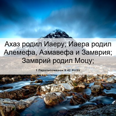 Picture 06 - 1 Паралипоменон 9:42 RUSV - Ахаз родил Иаеру; Иаера - Bible Verse Picture