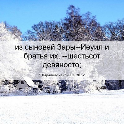 Picture 06 - 1 Паралипоменон 9:6 RUSV - из сыновей Зары--Иеуил и - Bible Verse Picture