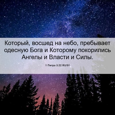 Picture 06 - 1 Петра 3:22 RUSV - Который, восшед на небо, - Bible Verse Picture