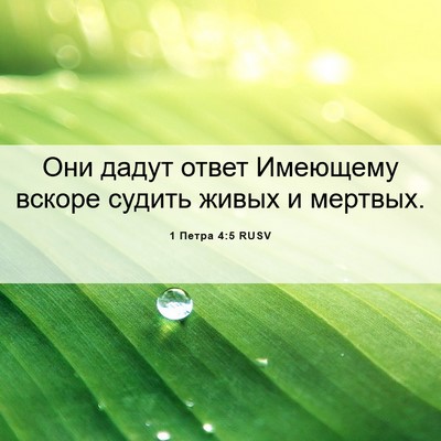 Picture 06 - 1 Петра 4:5 RUSV - Они дадут ответ Имеющему - Bible Verse Picture