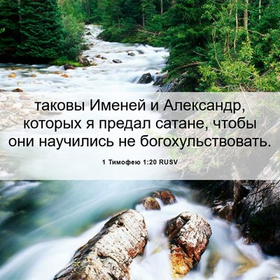 Picture 06 - 1 Тимофею 1:20 RUSV - таковы Именей и Александр, - Bible Verse Picture