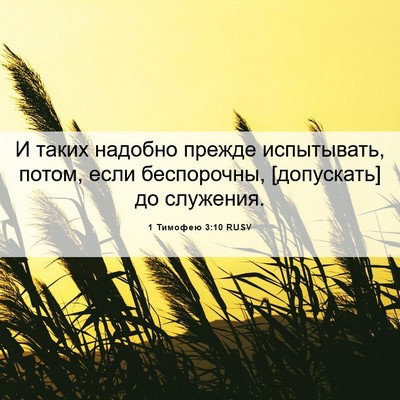 Picture 06 - 1 Тимофею 3:10 RUSV - И таких надобно прежде - Bible Verse Picture