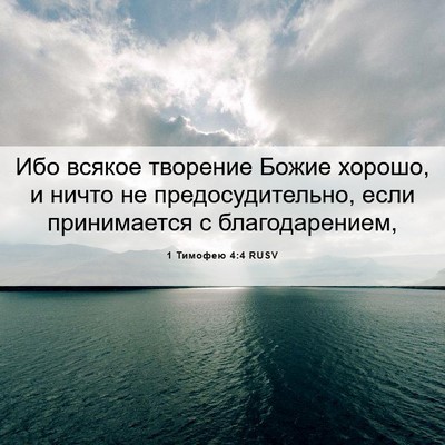Picture 06 - 1 Тимофею 4:4 RUSV - Ибо всякое творение Божие - Bible Verse Picture