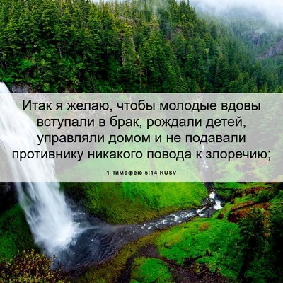 Picture 06 - 1 Тимофею 5:14 RUSV - Итак я желаю, чтобы молодые - Bible Verse Picture