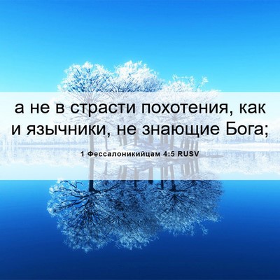Picture 06 - 1 Фессалоникийцам 4:5 RUSV - а не в страсти похотения, - Bible Verse Picture