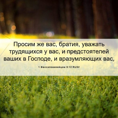 Picture 06 - 1 Фессалоникийцам 5:12 RUSV - Просим же вас, братия, - Bible Verse Picture