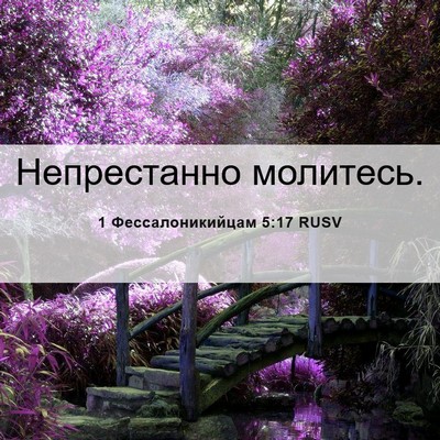 Picture 06 - 1 Фессалоникийцам 5:17 RUSV - Непрестанно - Bible Verse Picture