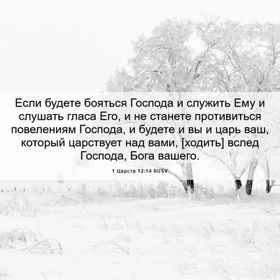 Picture 06 - 1 Царств 12:14 RUSV - Если будете бояться - Bible Verse Picture