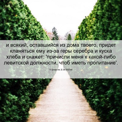 Picture 06 - 1 Царств 2:36 RUSV - и всякий, оставшийся из - Bible Verse Picture