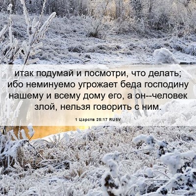 Picture 06 - 1 Царств 25:17 RUSV - итак подумай и посмотри, - Bible Verse Picture