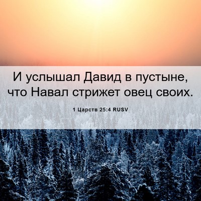 Picture 06 - 1 Царств 25:4 RUSV - И услышал Давид в пустыне, - Bible Verse Picture