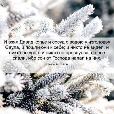 Picture 06 - 1 Царств 26:12 RUSV - И взял Давид копье и сосуд - Bible Verse Picture