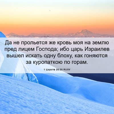 Picture 06 - 1 Царств 26:20 RUSV - Да не прольется же кровь - Bible Verse Picture