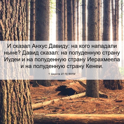 Picture 06 - 1 Царств 27:10 RUSV - И сказал Анхус Давиду: на - Bible Verse Picture