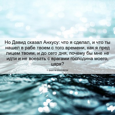Picture 06 - 1 Царств 29:8 RUSV - Но Давид сказал Анхусу: что - Bible Verse Picture