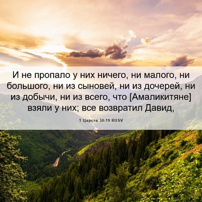 Picture 06 - 1 Царств 30:19 RUSV - И не пропало у них ничего, - Bible Verse Picture