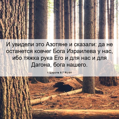 Picture 06 - 1 Царств 5:7 RUSV - И увидели это Азотяне и - Bible Verse Picture