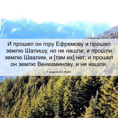 Picture 06 - 1 Царств 9:4 RUSV - И прошел он гору Ефремову и - Bible Verse Picture