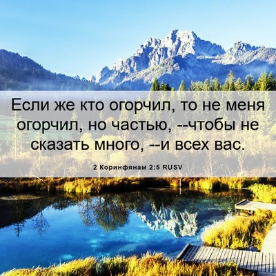 Picture 06 - 2 Коринфянам 2:5 RUSV - Если же кто огорчил, то не - Bible Verse Picture
