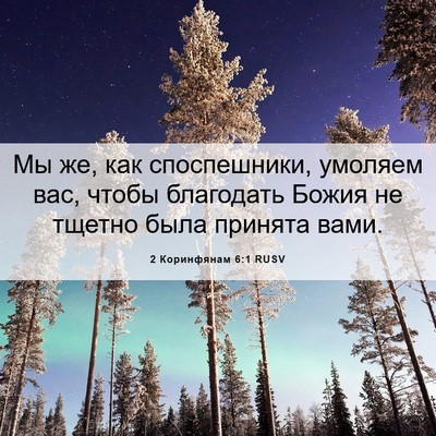 Picture 06 - 2 Коринфянам 6:1 RUSV - Мы же, как споспешники, - Bible Verse Picture
