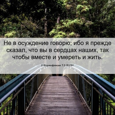 Picture 06 - 2 Коринфянам 7:3 RUSV - Не в осуждение говорю; ибо - Bible Verse Picture