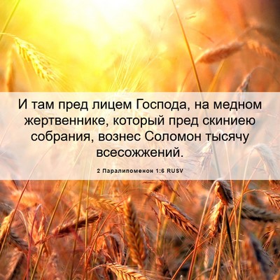 Picture 06 - 2 Паралипоменон 1:6 RUSV - И там пред лицем Господа, - Bible Verse Picture