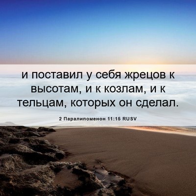 Picture 06 - 2 Паралипоменон 11:15 RUSV - и поставил у себя жрецов к - Bible Verse Picture