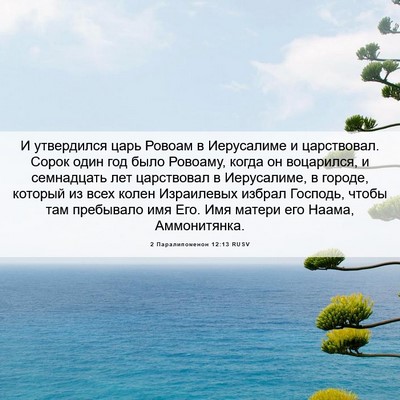Picture 06 - 2 Паралипоменон 12:13 RUSV - И утвердился царь Ровоам в - Bible Verse Picture