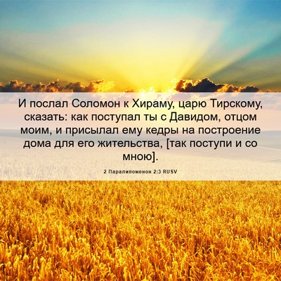 Picture 06 - 2 Паралипоменон 2:3 RUSV - И послал Соломон к Хираму, - Bible Verse Picture