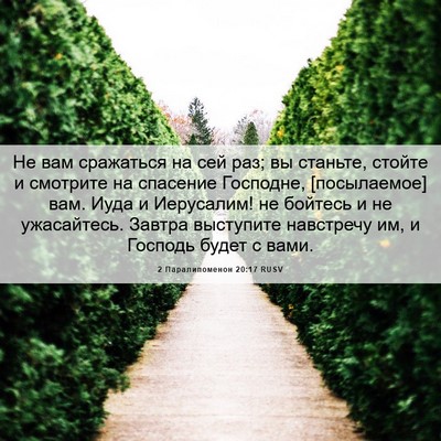 Picture 06 - 2 Паралипоменон 20:17 RUSV - Не вам сражаться на сей - Bible Verse Picture