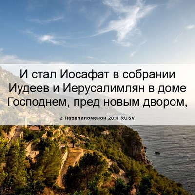 Picture 06 - 2 Паралипоменон 20:5 RUSV - И стал Иосафат в собрании - Bible Verse Picture