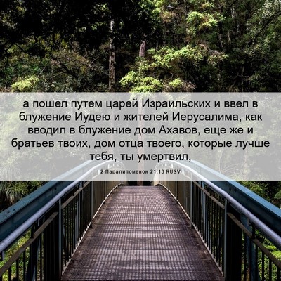 Picture 06 - 2 Паралипоменон 21:13 RUSV - а пошел путем царей - Bible Verse Picture