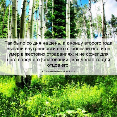 Picture 06 - 2 Паралипоменон 21:19 RUSV - Так было со дня на день, а к - Bible Verse Picture