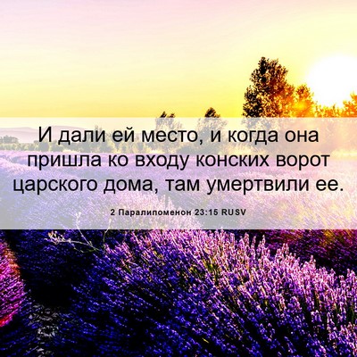 Picture 06 - 2 Паралипоменон 23:15 RUSV - И дали ей место, и когда она - Bible Verse Picture