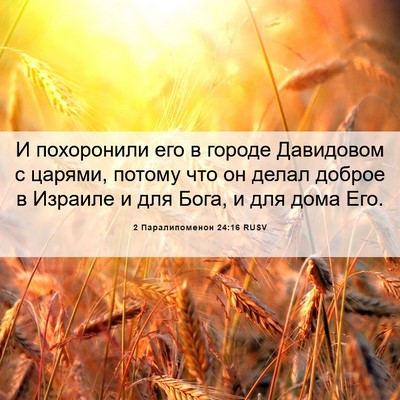 Picture 06 - 2 Паралипоменон 24:16 RUSV - И похоронили его в городе - Bible Verse Picture