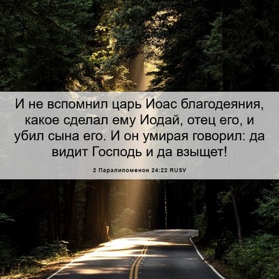 Picture 06 - 2 Паралипоменон 24:22 RUSV - И не вспомнил царь Иоас - Bible Verse Picture