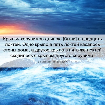 Picture 06 - 2 Паралипоменон 3:11 RUSV - Крылья херувимов длиною - Bible Verse Picture
