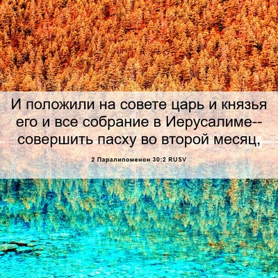 Picture 06 - 2 Паралипоменон 30:2 RUSV - И положили на совете царь и - Bible Verse Picture