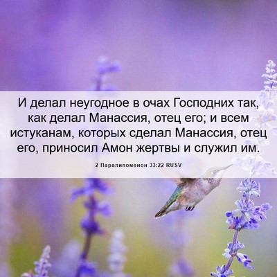 Picture 06 - 2 Паралипоменон 33:22 RUSV - И делал неугодное в очах - Bible Verse Picture