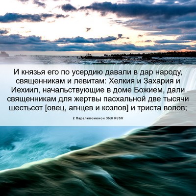 Picture 06 - 2 Паралипоменон 35:8 RUSV - И князья его по усердию - Bible Verse Picture